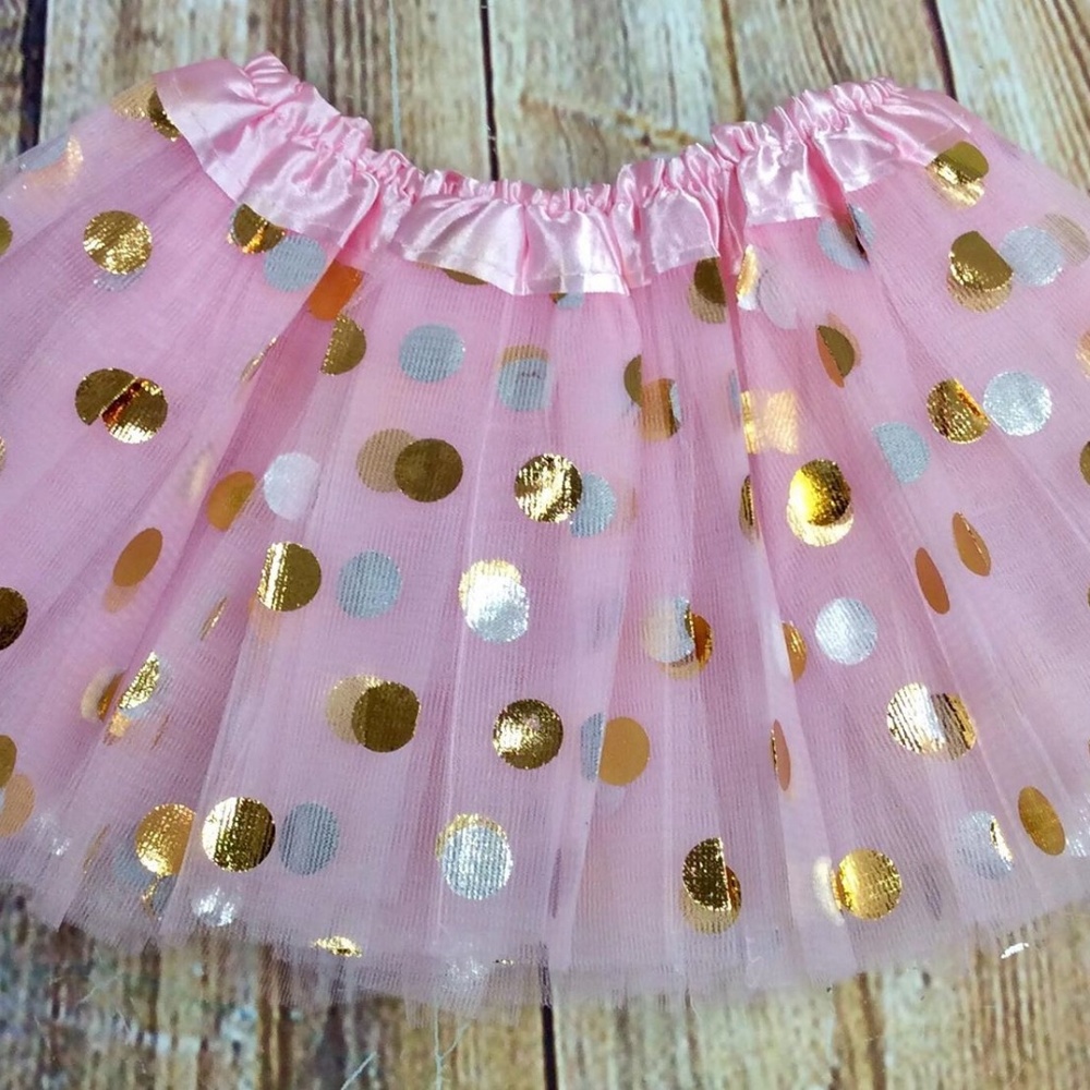 Brand New Baby Gold Polka Dot Playtime Tutu - Picture 3 of 8
